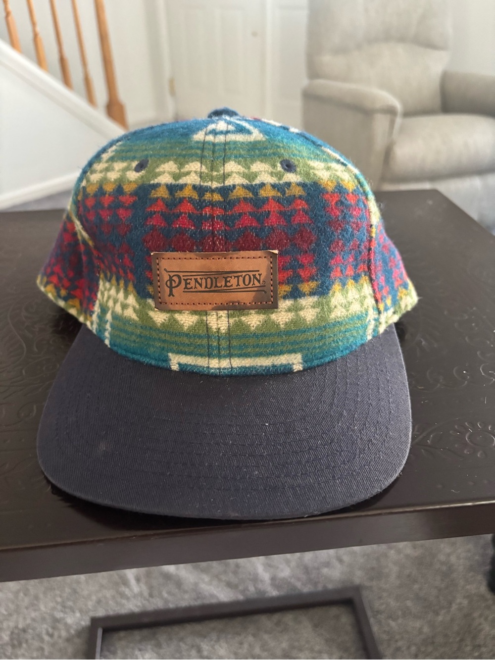 Pendleton Multicolor Tribal Wool Cap with Navy Brim